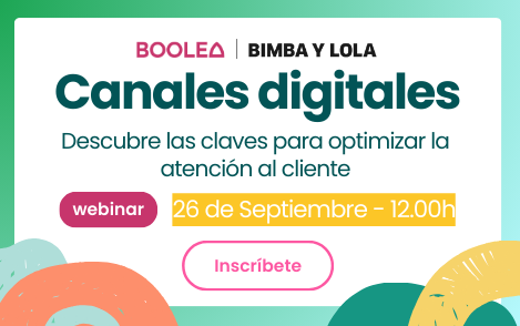 Banner del webinar de canales digitales de Boolea y Bimba y Lola version movil